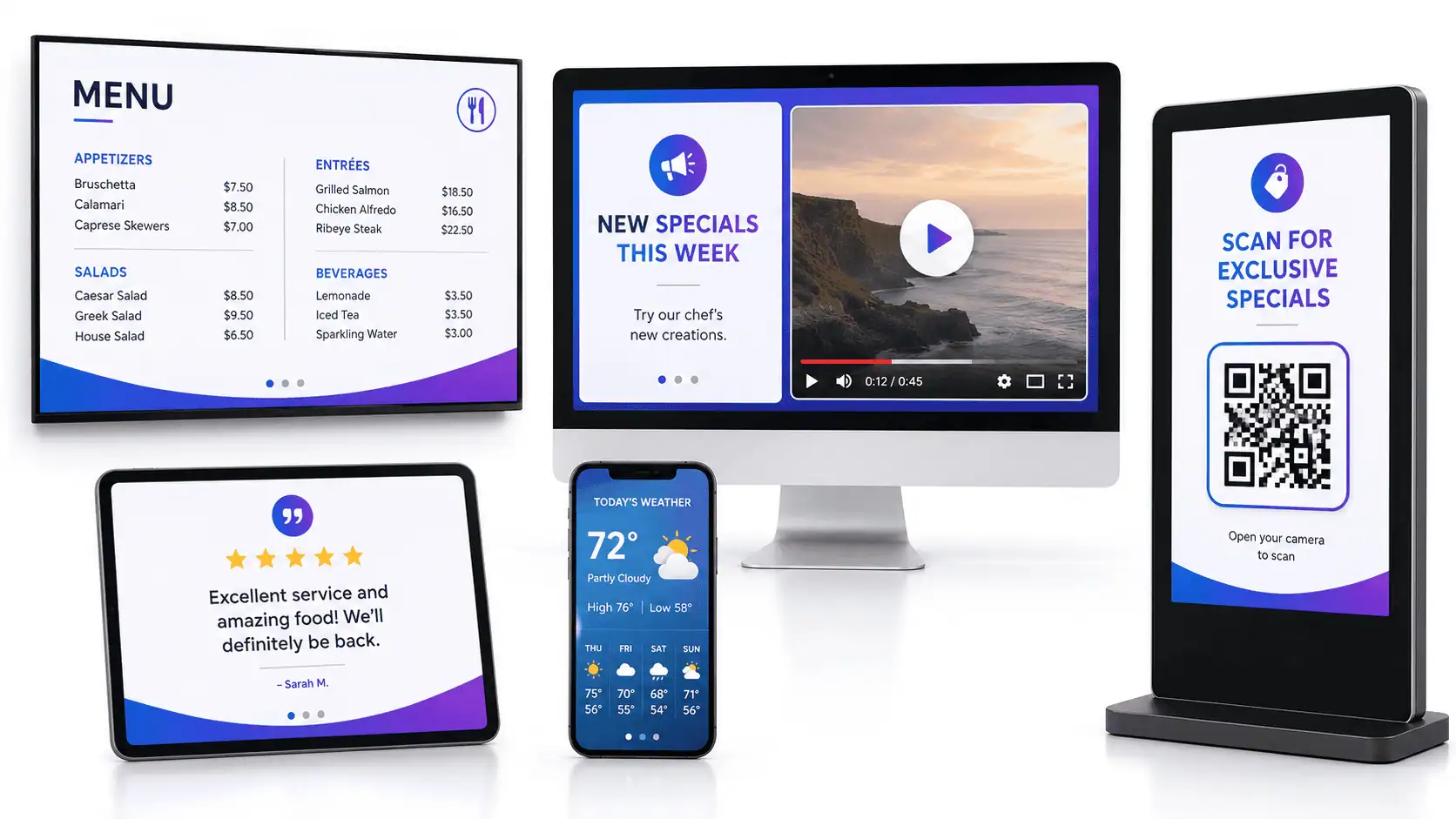 Simple idea section mockup showing browser-enabled screens